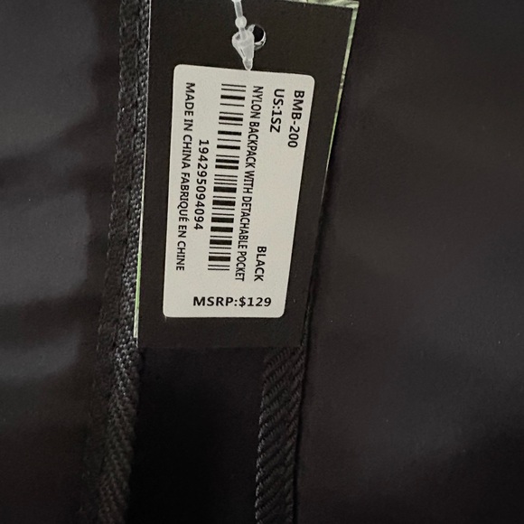 Badgley Mischka Black Nylon Backpack with a detachable fanny pack - Picture 8 of 8